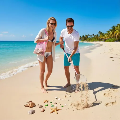 Miniatura 6 de Roshtia Paquete de 2 cucharas de tamiz de arena de playa con bolsas de concha, 18.5 a 30 pulgadas, tamiz de diente de tiburón adiustable, mango