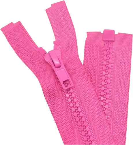 Miniatura 15 de YaHoGa 2 piezas cremalleras separadoras #5 de 30 pulgadas para coser abrigos y chaquetas, cremalleras de plástico moldeado amarillo a granel
