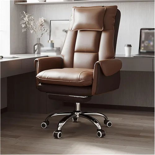 Miniatura 10 de Ergonomic Big & Tall Pu Leather Office Chair, High Back Wide Desk Chair with Wheels & Retractable Footrest, Comfortable Executive Computer Chair