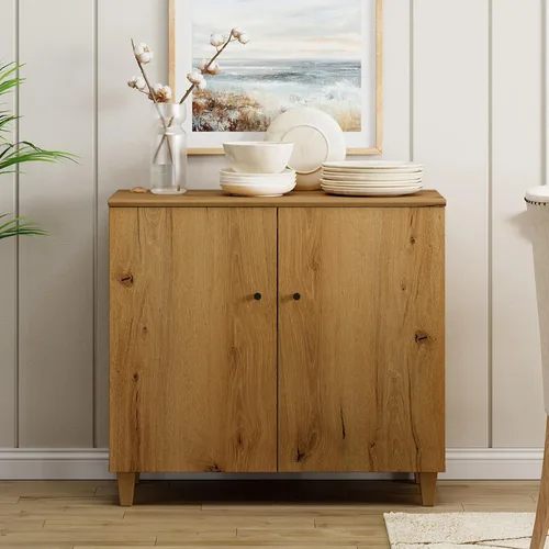 Miniatura 21 de WAMPAT Aparadores de buffet, mesa consola de madera Credenza de 70.8 pulgadas de ancho con 4 puertas, armarios de almacenamiento 2 en 1 modernos