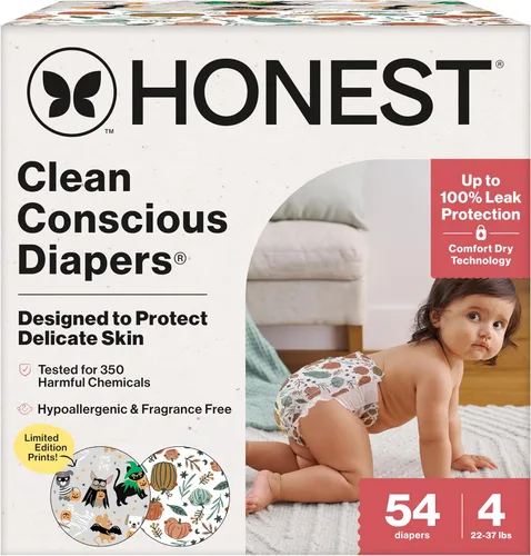 Miniatura 14 de The Honest Company Clean Conscious - Pañales para pieles delicadas, hasta un 100% a prueba de fugas, hipoalergénicos, sin fragancia, género neutro