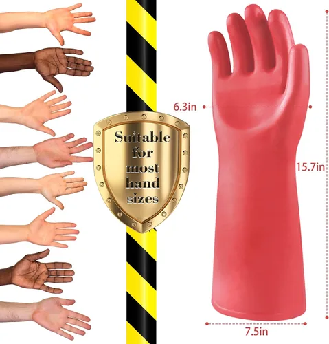 Miniatura 3 de 2 guantes aislantes para trabajo eléctrico de alto voltaje, guantes protectores cómodos para trabajar al aire libre e interior, ropa aislante