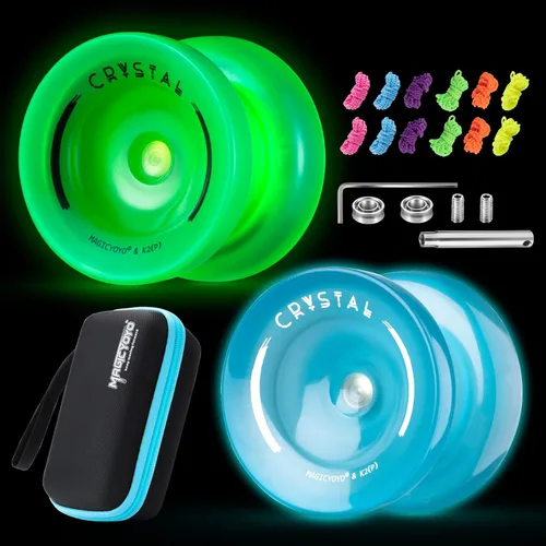 Miniatura 14 de MAGICYOYO Fingerspin - Yoyo que brilla en la oscuridad, Yoyo de doble propósito sensible y no sensible para niños de 8 a 12 años, yoyos