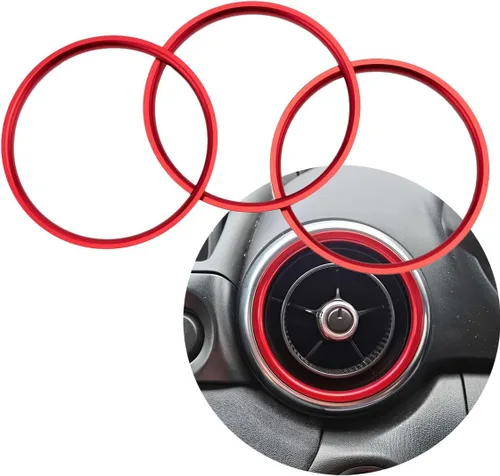 Miniatura 7 de Adorno de salida de ventilación de aire acondicionado de coche para Mazda MX-5 MX5 Mazda 2 CX-3 CX3 RF ND Accesorios de coche (Anillo interior rojo)