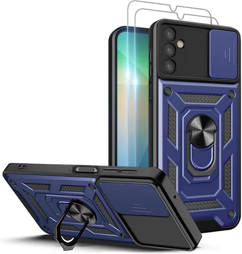 Miniatura 14 de Funda para teléfono Galaxy A06 4G: con protector de pantalla de 2 piezas, cubierta deslizante para cámara y soporte multiángulo para Samsung Galaxy
