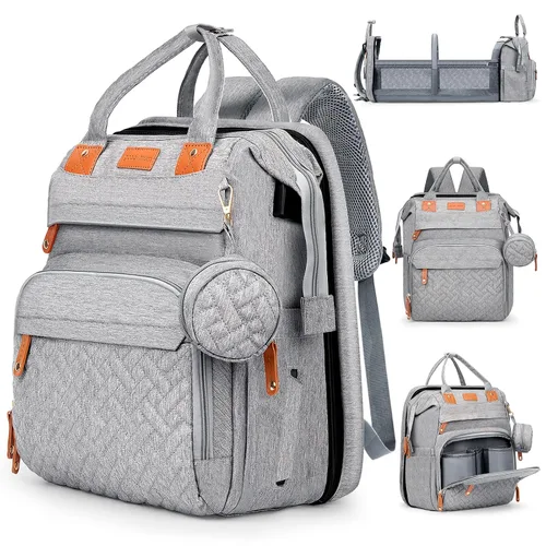 Miniatura 8 de JOYCE Mochila para pañales multifunción resistente al agua con cambiador, bolsa de viaje esencial para mamá, regalo perfecto para ducha y búsqueda