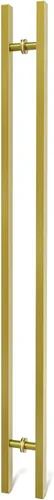 Miniatura 17 de Manijas Cuadradas de Titanio Dorado para Puerta de Granero 12"/24"/36"/48"/59", Manija Larga de Puerta Francesa de Empujar y Tirar de Doble Cara