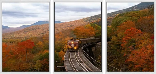 Miniatura 60 de SIGNWIN Lienzo enmarcado para pared, juego de arte nublado de tormenta, cielo, bosque otoñal, árboles, rústico, naturaleza, fotografía, realismo