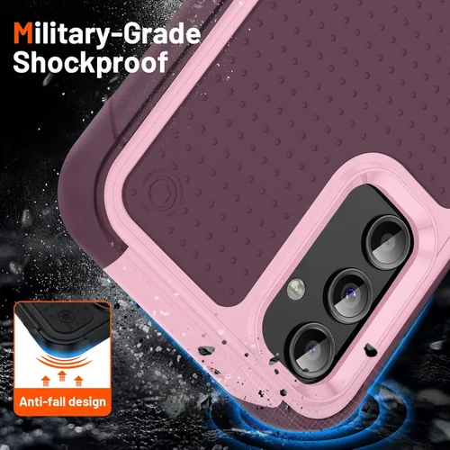 Miniatura 2 de Asuwish Funda protectora para Samsung Galaxy A14 5G con protector de pantalla de vidrio templado y accesorios de celda, protección de doble capa