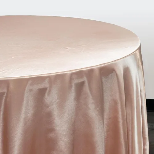 Miniatura 5 de YOUR CHAIR COVERS - Mantel redondo de satén de 120 pulgadas, color rubor, manteles de mesa redondos para mesas de banquete de 5 pies Blush