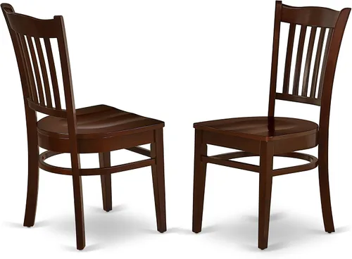 Miniatura 5 de East West Furniture ANGR3-MAH-W - Juego de comedor de 3 piezas para espacios pequeños que contiene una mesa de comedor redonda con pedestal y 2