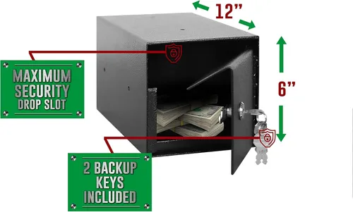 Miniatura 2 de T90 - Caja fuerte para depósito con cerradura de llave, 4 llaves incluidas, .23 CBF