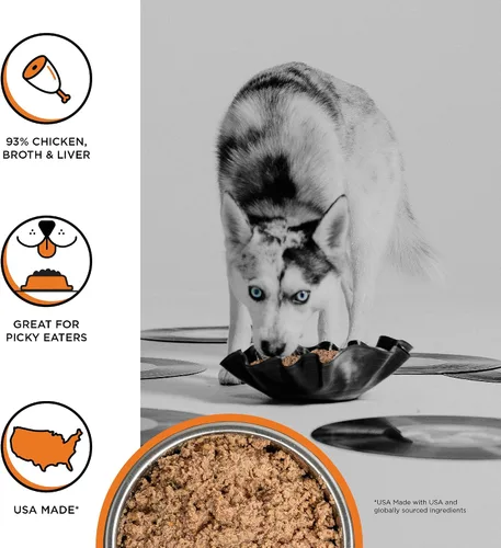 Miniatura 2 de BIXBI Rawbble - Alimento húmedo enlatado sin granos para perros, receta de pollo, latas de 12.5 onzas (paquete de 12)