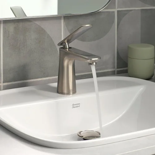 Miniatura 2 de American Standard 7061101.295 Aspirations - Grifo de baño de una sola manija con drenaje, 1.2 GPM, níquel cepillado