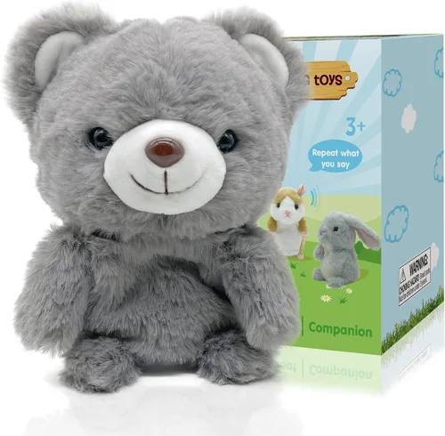 Miniatura 7 de YH YUHUNG - Hámster parlante interactivo que repite lo que dices, imita tu voz con tono agudo y asintiendo con la cabeza, peluche suave y duradero