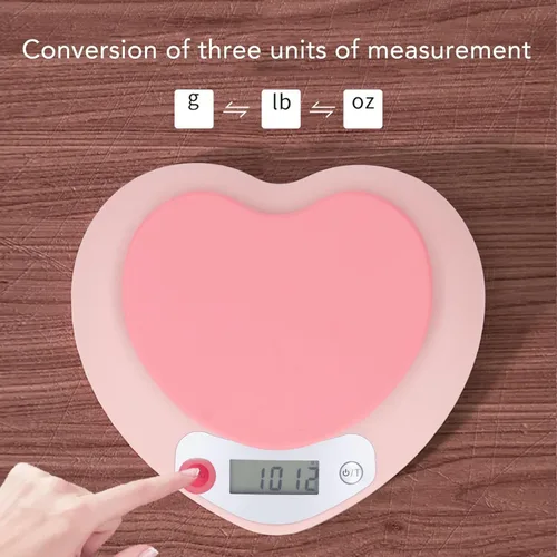 Miniatura 5 de Báscula digital de cocina 0.04 oz Precisión 11.0 lbs recargable en forma de corazón portátil para hornear, formulación de medicamentos, uso