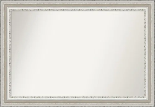 Miniatura 43 de Amanti Art Espejo de baño plateado para sobre el fregadero, 26 x 26 pulgadas, espejo cuadrado de plata antigua, marco de madera tradicional mediano