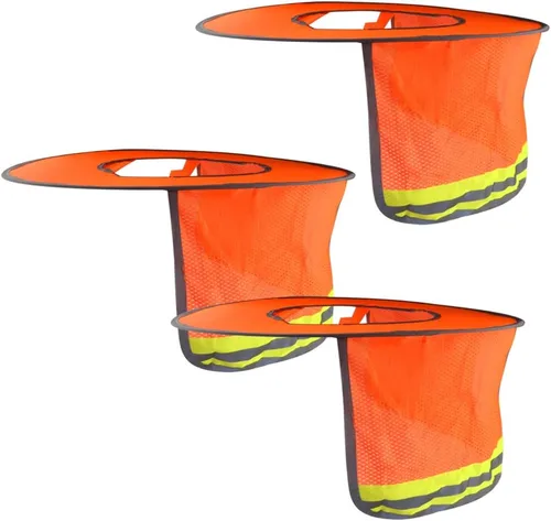 Miniatura 9 de WMYCONGCONG Protector solar de ala completa, visera de malla para el cuello, con tira reflectante para construcción al aire libre, accesorios