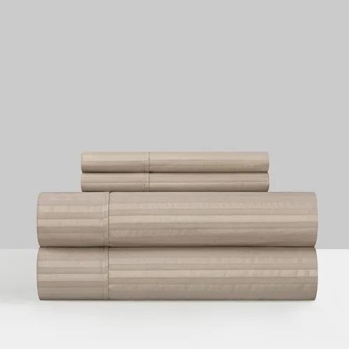 Miniatura 5 de Chic Home Siena - Juego de sábanas de 4 piezas con diseño de rayas de color sólido, incluye 1 encimera, 1 sábana bajera y 2 fundas de almohada, Verde