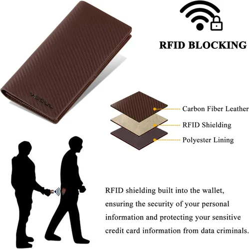 Miniatura 4 de Billeteras de cuero para hombre con 3 compartimentos para efectivo 12 ranuras para tarjetas de crédito