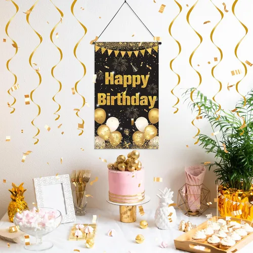 Miniatura 4 de Cartel para puerta de cumpleaños y decoración de colgador, letrero de porche para niños y hombres