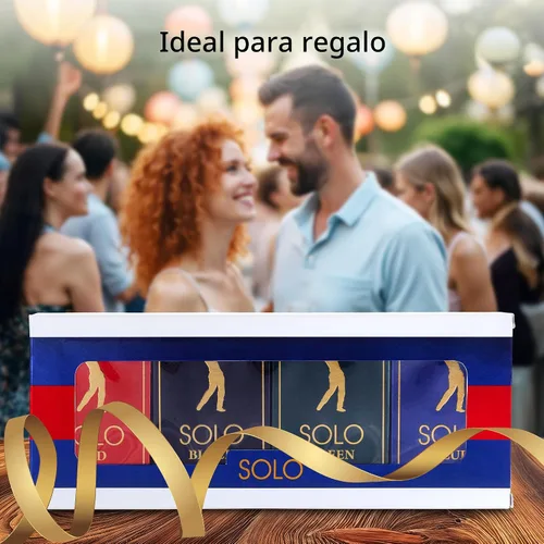 Miniatura 7 de NovoGlow Solo - Juego de 4 fragancias pequeñas para hombre, EDP, Solo rojo, azul, negro y verde, combinación de aromas amaderados, cítricos