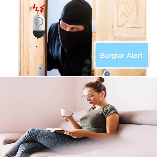 Miniatura 5 de Sensores de alarma de ventana, alarmas de puerta para seguridad del hogar, alarma de puerta de piscina de 120 DB para seguridad de los niños WW8pack