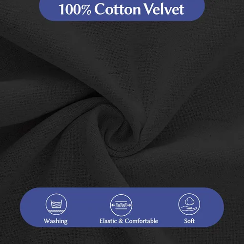 Miniatura 5 de WOWMAX Almohada de espalda para cama sentada, almohada de cuña para respaldo de cama y sofá, 85% lino y 15% mezcla de algodón, color negro