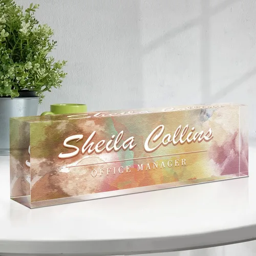 Miniatura 28 de Placa de nombre personalizada para escritorio, regalos de agradecimiento para empleados, placa de nombre de escritorio acrílica personalizada