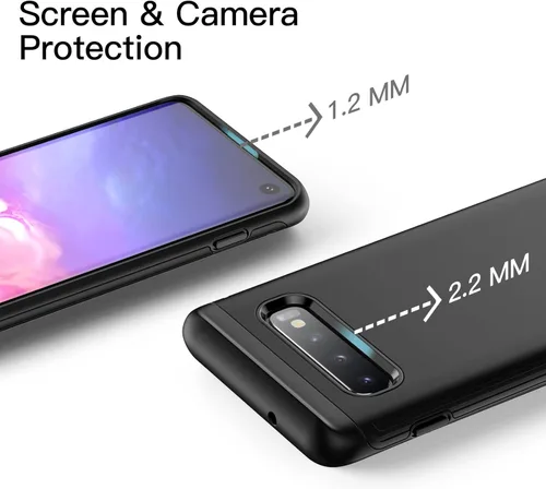 Miniatura 4 de JETech Funda resistente a prueba de golpes para Samsung Galaxy S10, funda protectora resistente de doble capa con absorción de golpes (negro)