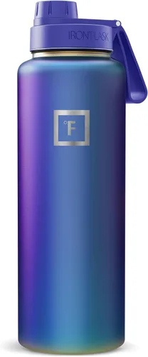 IRON °FLASK Frasco de hidratación para acampar y senderismo con boquilla, botella de agua deportiva de acero inoxidable aislada de boca ancha, Aurora