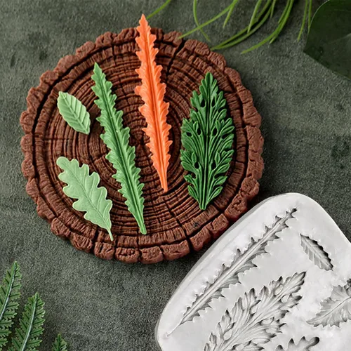 Miniatura 7 de 2 piezas de moldes de silicona en forma de hoja, molde de fondant para pastel con forma de hojas de árbol, molde 3D único para chocolate, caramelo
