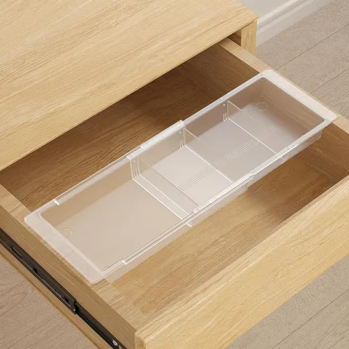 Lifewit Bandejas organizadoras de cajones de maquillaje deslizantes con insertos, divisor de cajón de escritorio colgante extensible, se adapta a