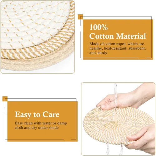 Miniatura 3 de Billbotk Salvamanteles de 8" para ollas y sartenes calientes, 6 almohadillas resistentes al calor, soportes para ollas para cocina, alfombrillas