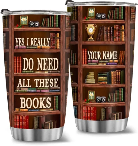 Miniatura 24 de T40413 - Taza personalizada para amantes de los libros, taza de café con texto en inglés "Just A Girl Loves Book", regalo para mujeres y niñas