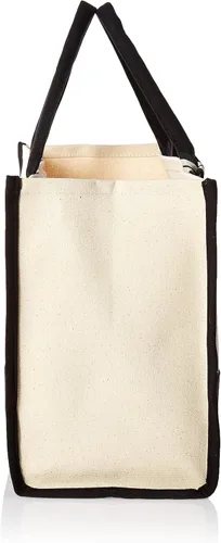 Miniatura 4 de Mud Pie - Bolsos clásicos de lona con inicial, color blanco y negro (R), 100% de algodón, 17 x 19 x 2pulgadas