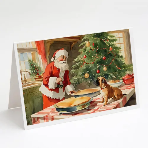 Miniatura 91 de Caroline's Treasures DAC3884GCA7P Paquete de 8 tarjetas en blanco de Navidad con galletas de husky siberiano Tarjetas de felicitación con sobres