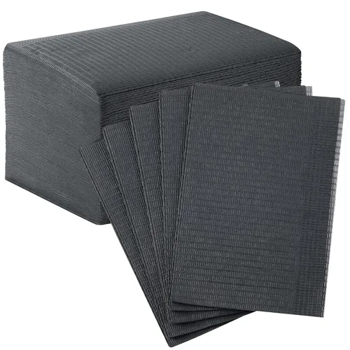 Miniatura 8 de JMU Baberos dentales negros, baberos dentales desechables de 3 capas, baberos para tatuajes impermeables para clínica dental, tienda de tatuajes