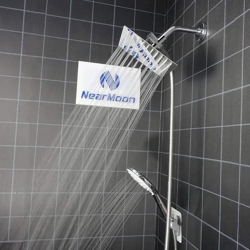 Miniatura 6 de Cabezal de ducha con manguera, cabezal de ducha de lluvia de acero inoxidable de alta presión de 8 pulgadas y 3 ajustes de rociador de ducha de mano