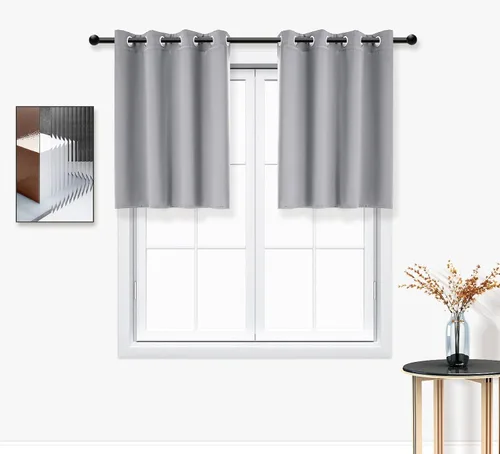 Miniatura 14 de PI Cortinas opacas para dormitorio, tratamiento de ventana con aislamiento térmico de anillo superior, cortinas oscurecedoras de habitación