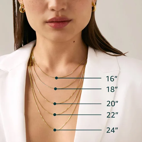 Miniatura 2 de PAVOI Italian Solid 925 Sterling Silver, 22K Gold Plated Chain Necklaces Snake, Square Box, Cable, Super Flex Curb, Miami Cuban and Rope