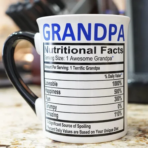 Miniatura 8 de Cottage Creek Taza para abuelo, taza de café de cerámica de 16 onzas con datos nutricionales para abuelos, regalos para hombres, papá, papaw, papaw