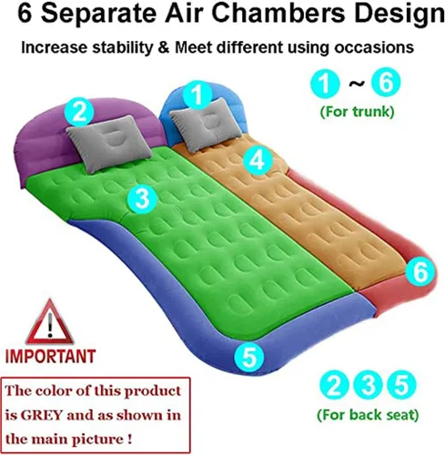 Miniatura 5 de Onirii - Colchón de aire inflable para SUV, colchón de aire para coche con acolchado grueso, cama de aire para camping y viajes con 2 almohadas