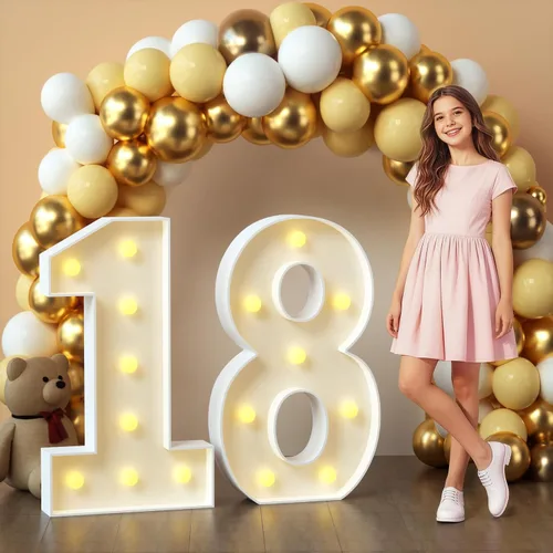 Miniatura 19 de imprsv Letras de marquesina iluminadas, letras de mosaico de 1.2 m con luz para decoración de baby shower, graduación, gran J para decoraciones