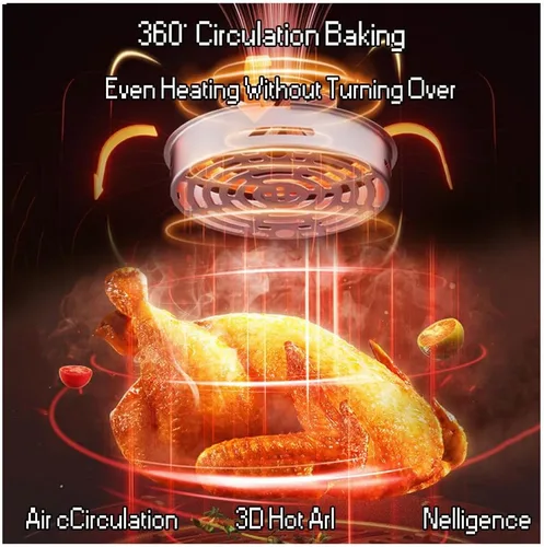 Miniatura 6 de Freidora de aire, freidora de aire visual de 12 l, horno inteligente de 1700 W con pantalla táctil digital sin aceite, temporizador y temperatura