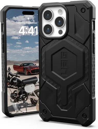 Miniatura 10 de URBAN ARMOR GEAR UAG - Funda compatible con iPhone 15 Pro Max de 6.7 pulgadas, Monarch Pro negro, imán integrado compatible con carga MagSafe, funda