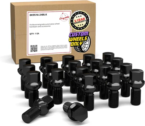 Miniatura 8 de Wheel Accessories Parts 20 pernos de bola de rosca M14 x 1.5 para asiento de bola, acabado negro, 1.299 in, longitud del vástago de 0.669 in