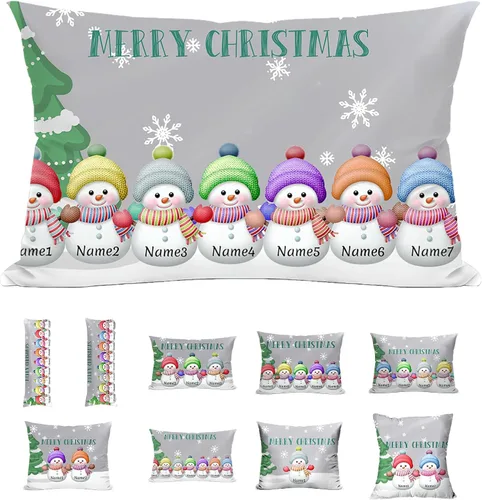 Miniatura 12 de Fundas de almohada personalizadas con nombres y fotos para parejas, niños, mascotas, estampado de boda, doble cara, diseño de logotipo, recuerdo, 12