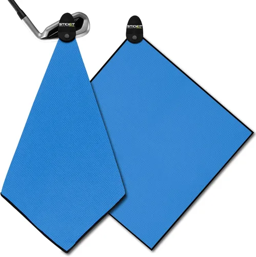 Miniatura 10 de STICKIT Toalla de golf magnética – Ultra absorbente con tejido de gofre de microfibra – Toalla de golf con imán para bolsas, palos y carritos
