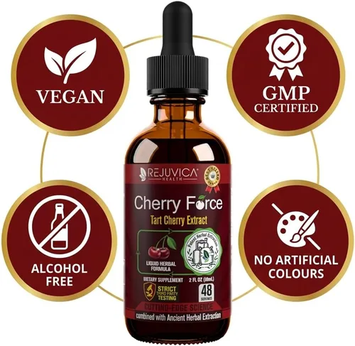 Miniatura 4 de Rejuvica Health Cherry Force - Extracto avanzado de cereza ácida - Verdaderas cerezas ácidas - Rico en fitonutrientes - Extracto líquido para una